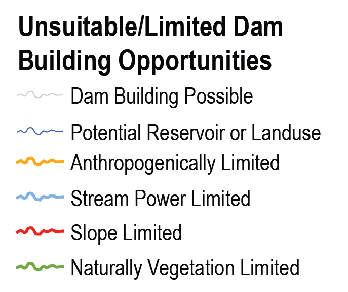 Unsuitable limited beaver dam opportunites